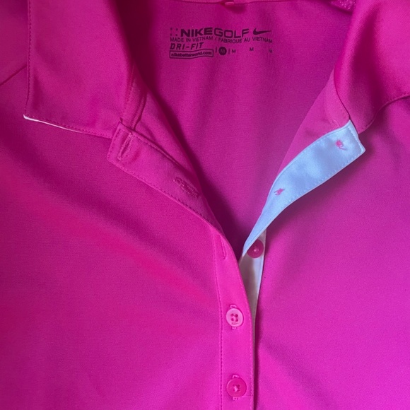 Nike Golf Dri-Fit Pink Button-up Polo Medium Short Sleeve - Picture 3 of 5